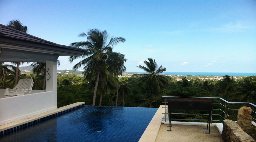Chaweng villa à louer 3 chambres piscine jacuzzi vue mer