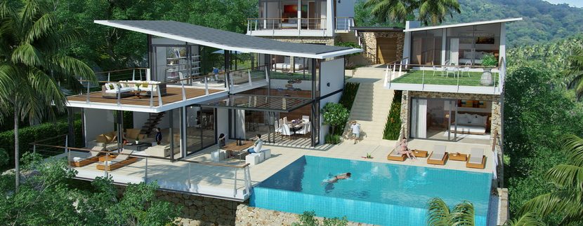 Custom Bophut Villas Koh Samui for sale Day View_4 + 1 Bed_resize