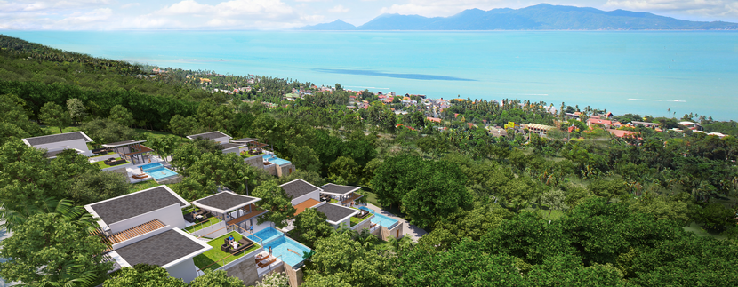 Custom Bophut Koh Samui Villas for sale Plot A Birdseye_resize