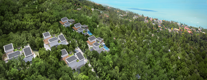 Custom Bophut Villas Koh Samui for sale Plot C Birdseye_resize