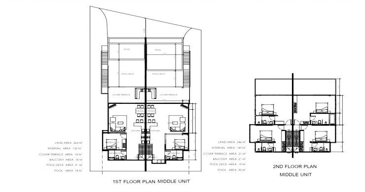Plan de la villa 4 chambres