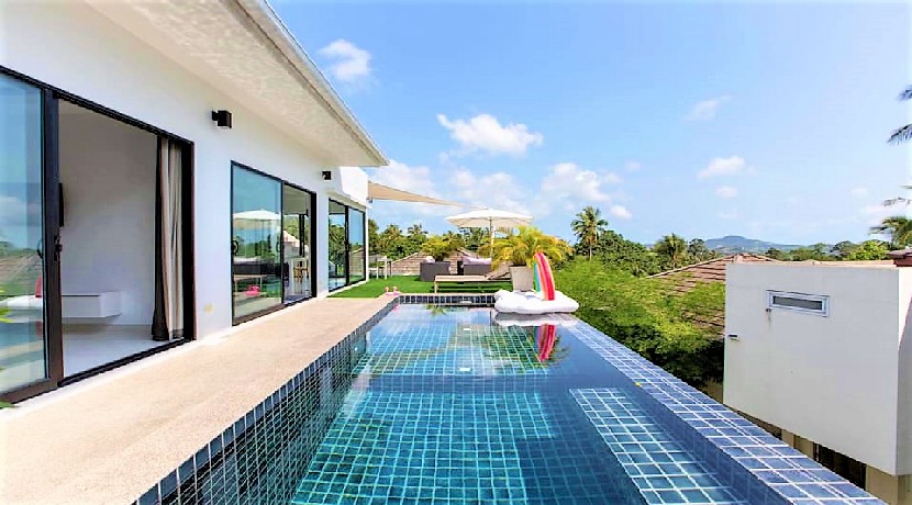 Chaweng Koh Samui – Villa 4 chambres piscine vue mer à vendre