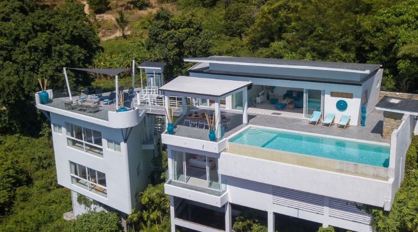 A vendre villa à Chaweng Koh Samui – 5 chambres – piscine – vue mer