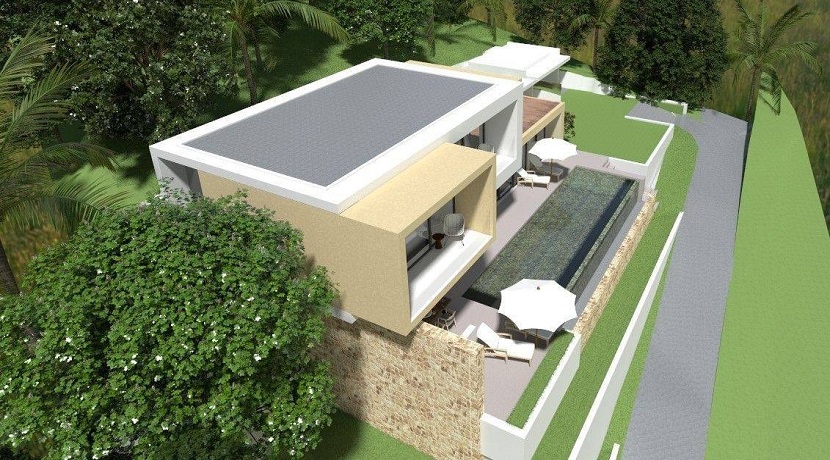 A vendre villa en construction Bophut Koh Samui – 3 chambres – vue mer