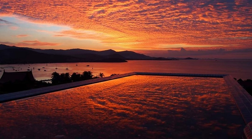 Villa piscine vue mer panoramique à Choeng Mon Koh Samui à vendre