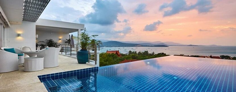 Villa piscine vue mer panoramique à Choeng Mon Koh Samui à vendre 025