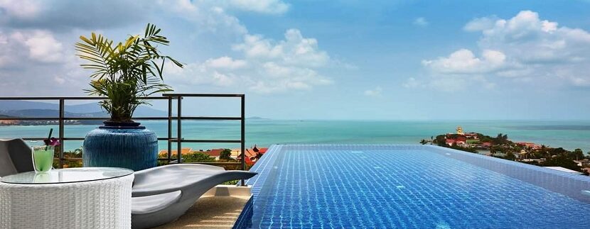 Villa piscine vue mer panoramique à Choeng Mon Koh Samui à vendre 027