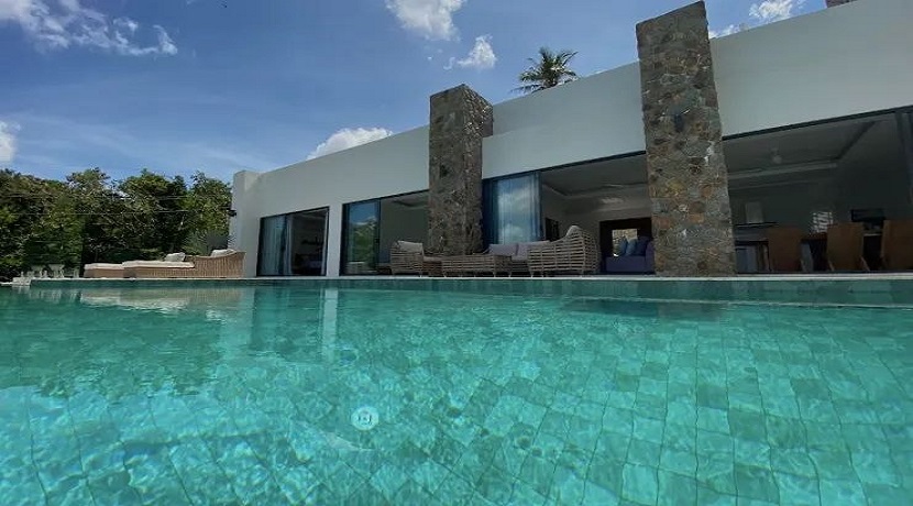 Agréable villa vue mer à vendre à Bophut Koh Samui – 4 chambres – piscine