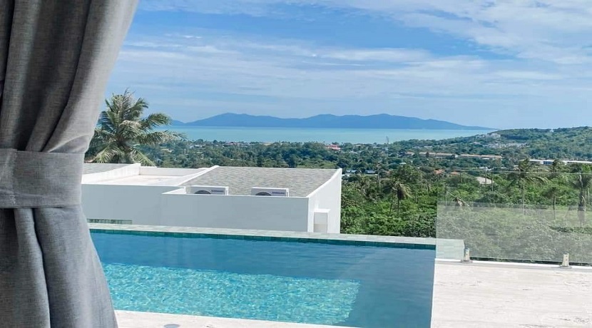 Nouvelle villa vue mer à vendre 4 chambres – piscine à Bophut Koh Samui
