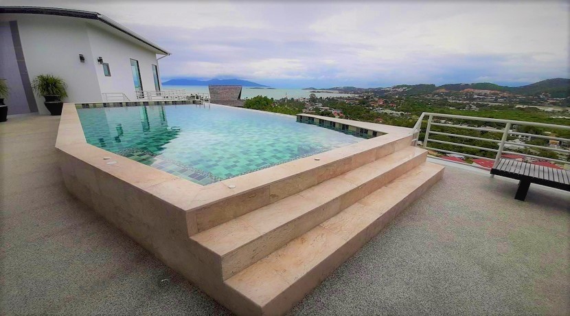 Villa 6 chambres à Bangrak Koh Samui à vendre – billard – piscine – vue mer