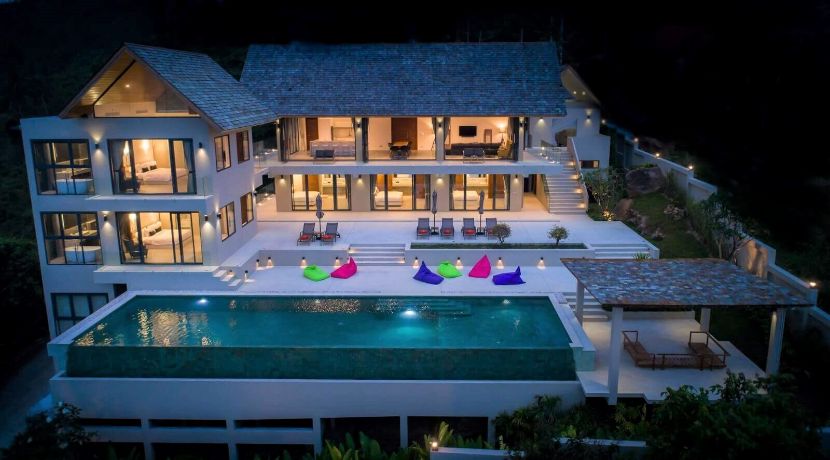 Villa 6 chambres à Bophut Koh Samui à vendre – vue mer avec piscine