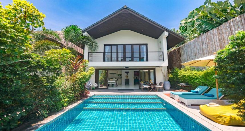 Villa à Ban Tai Koh Samui – 3 chambres – écran projecteur à la piscine