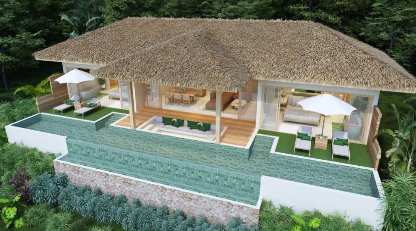 Bophut Koh Samui villa à vendre – 2 chambres – piscine – vue mer