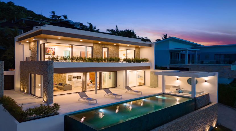 Superbe villa à Bophut Koh Samui vue mer à vendre 005