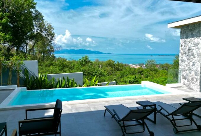 Modern sea view villa Bophut in Koh Samui for sale